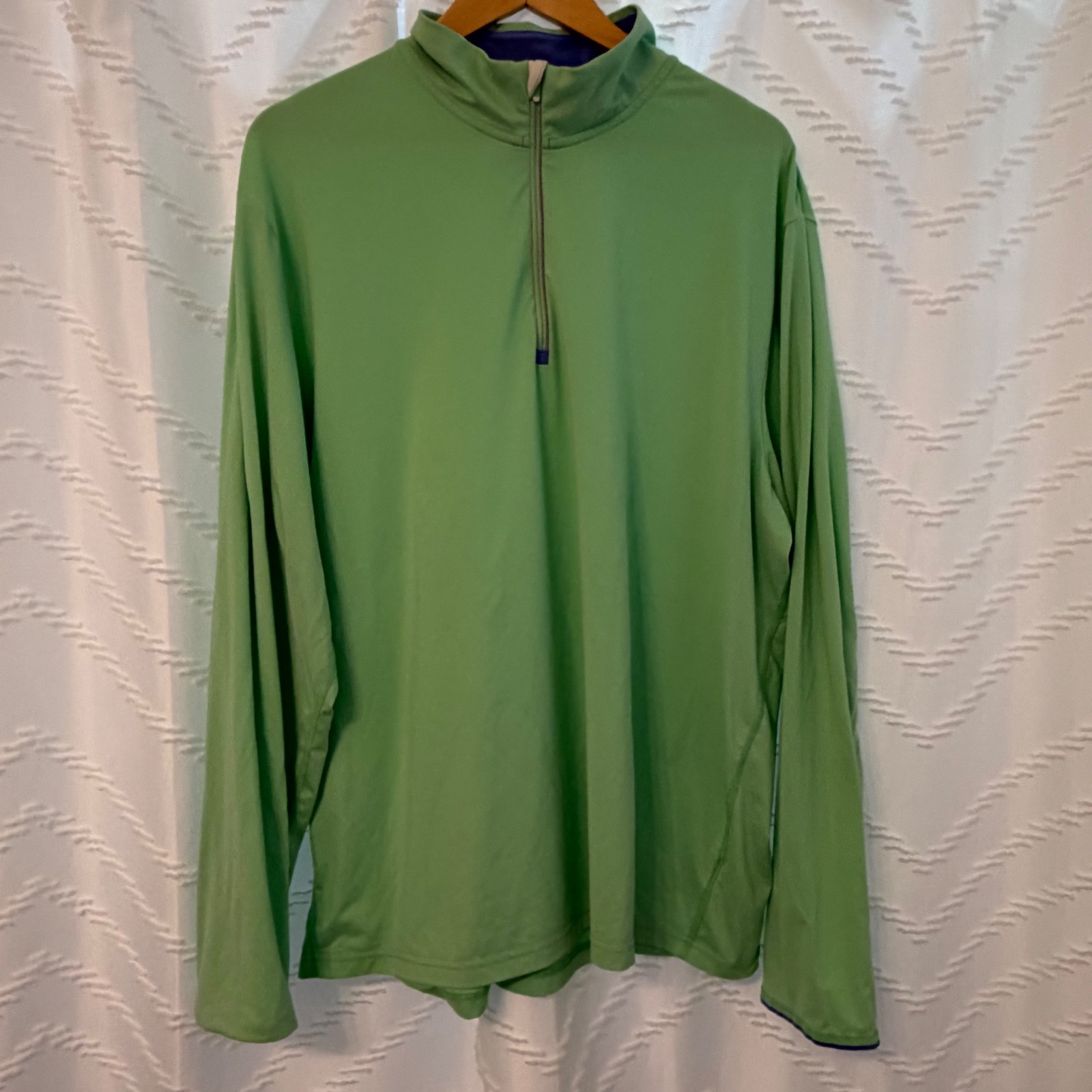Polo Golf Ralph Lauren Mens Xxl Lime Green Quarter Zip Pullover Performance Top